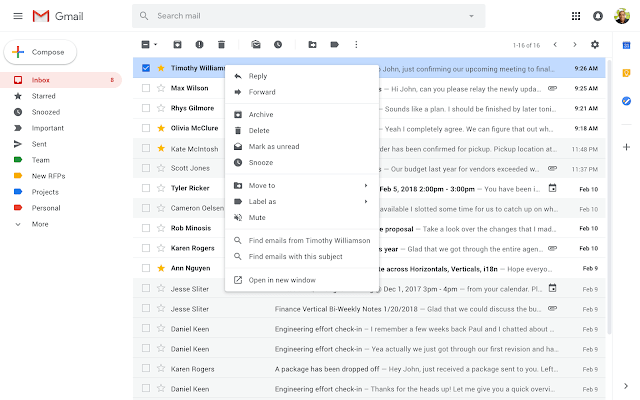 Gmail 又改版了！桌面版新功能让右键更加实用 